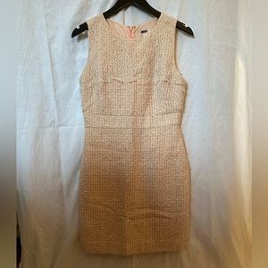 J. Crew Collection Light Pink/Ivory Sparkles Tweed Dress. Size 6